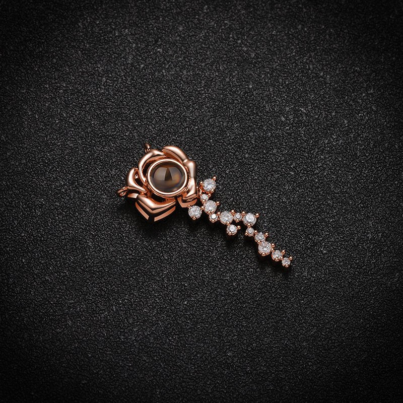 Personalisierte Rose Elegance Halskette mit verstecktem Foto