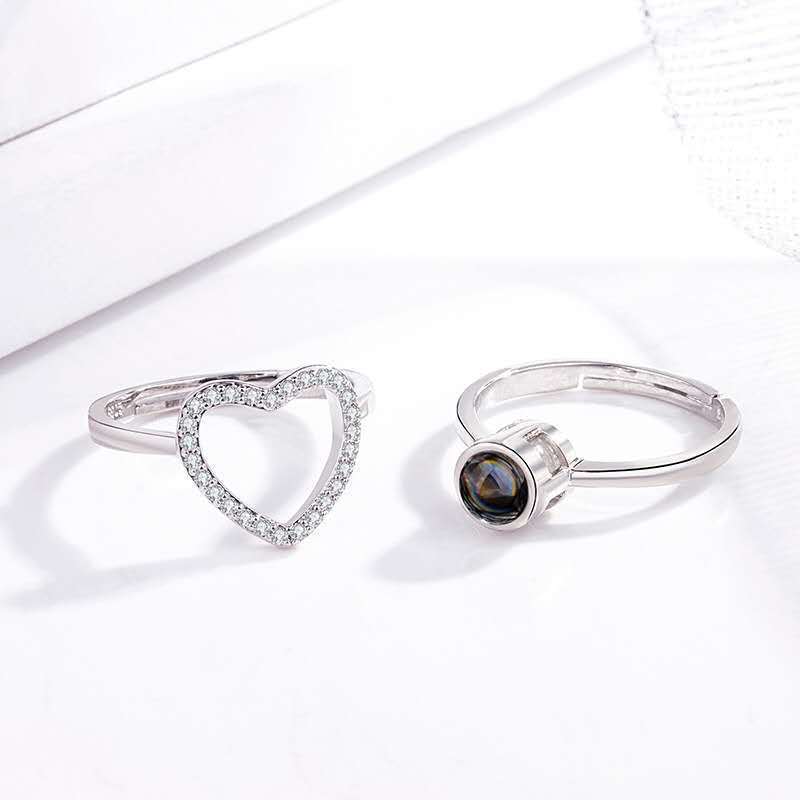 Custom Secret Heart Hidden Photo Ring
