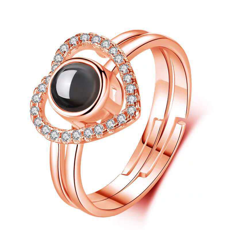 Custom Secret Heart Hidden Photo Ring