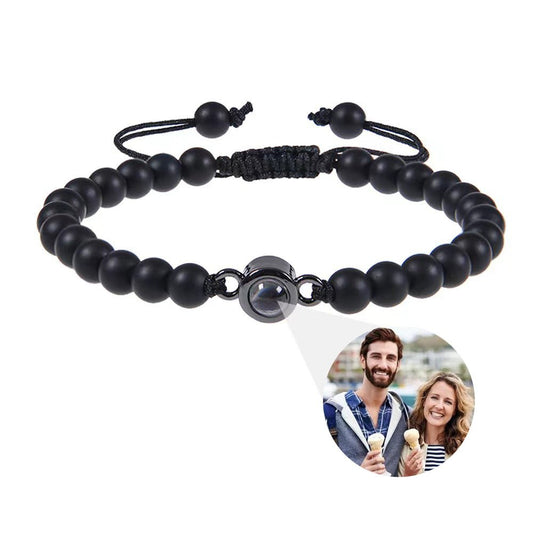 Pulsera personalizada con proyección de piedra esmerilada