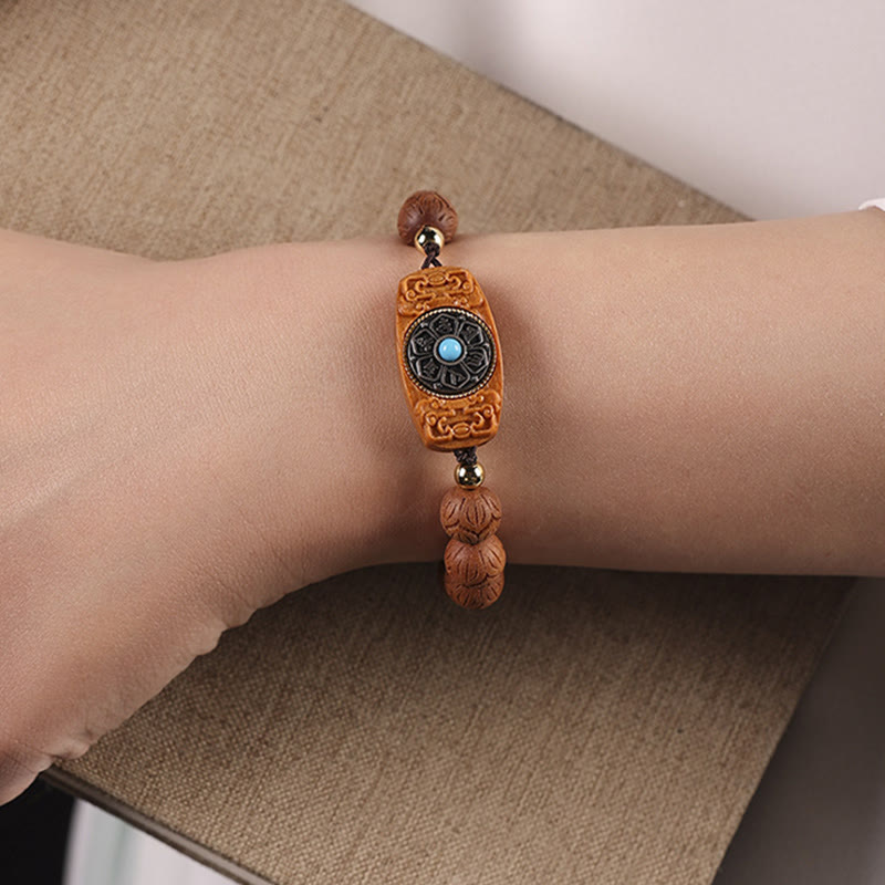 Buddha-Steine, grünes Sandelholz, Ebenholz, Sandelholz, Om Mani Padme Hum, beruhigendes Armband