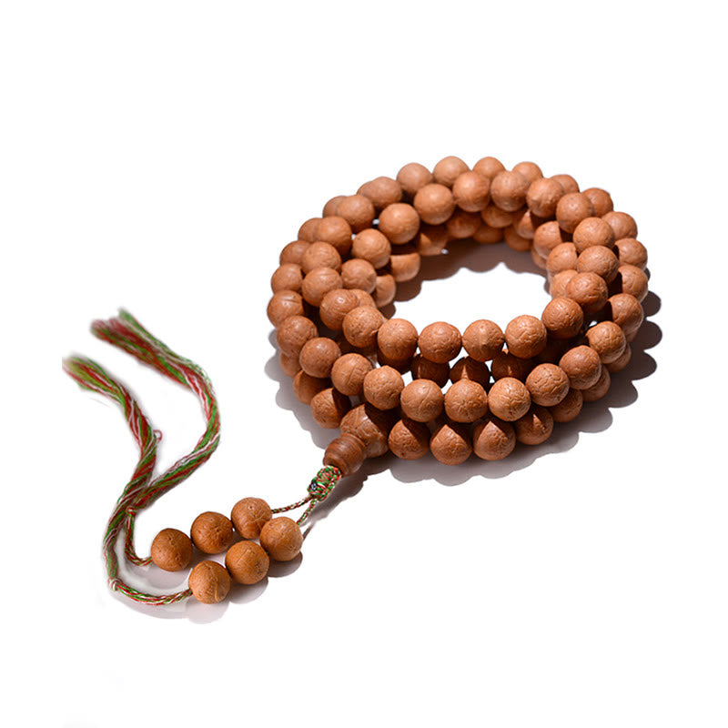 Pulsera con borlas de 108 cuentas de Mala Bodhi de Nepal, con semillas de Buda y riqueza
