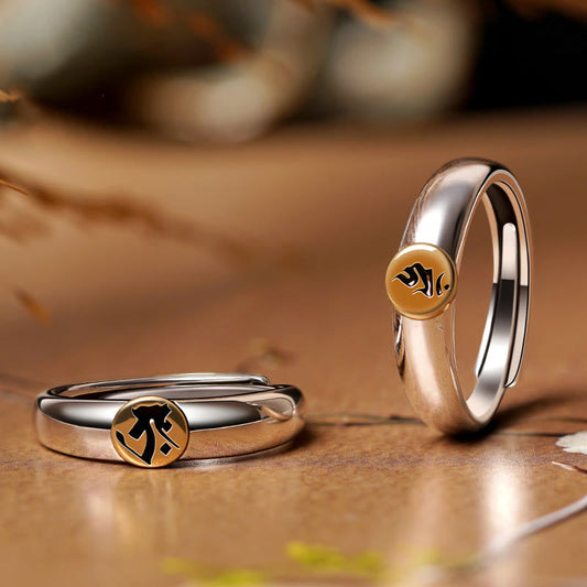 Anillo de paz de Buda Natal con piedras de Buda tibetanas Om Mani Padme Hum talladas del zodíaco chino