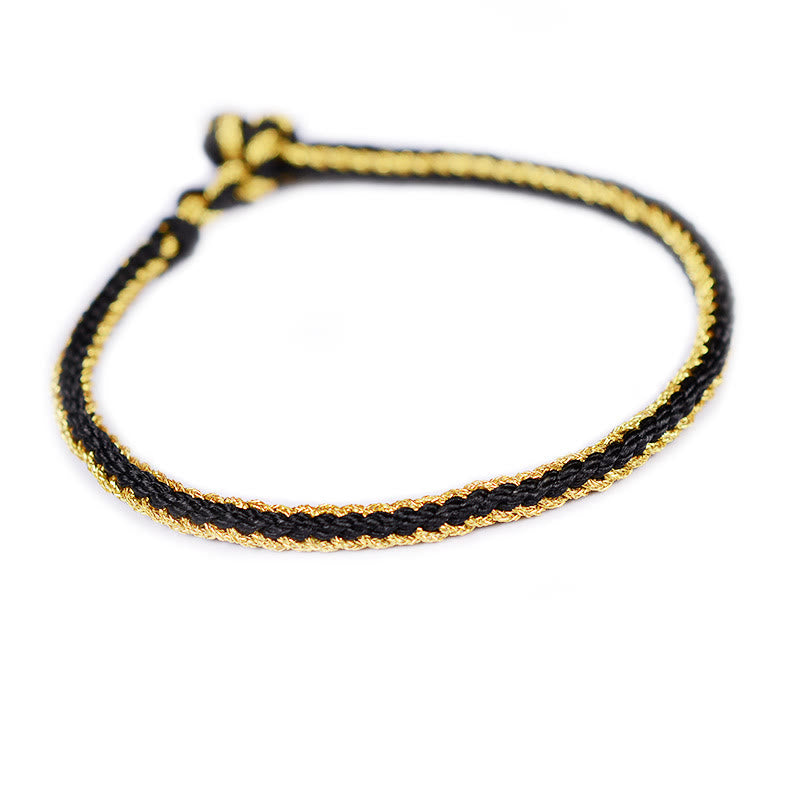 Pulsera de nudo de la paz de ocho hilos hecha a mano con cuerda bicolor de piedras de Buda