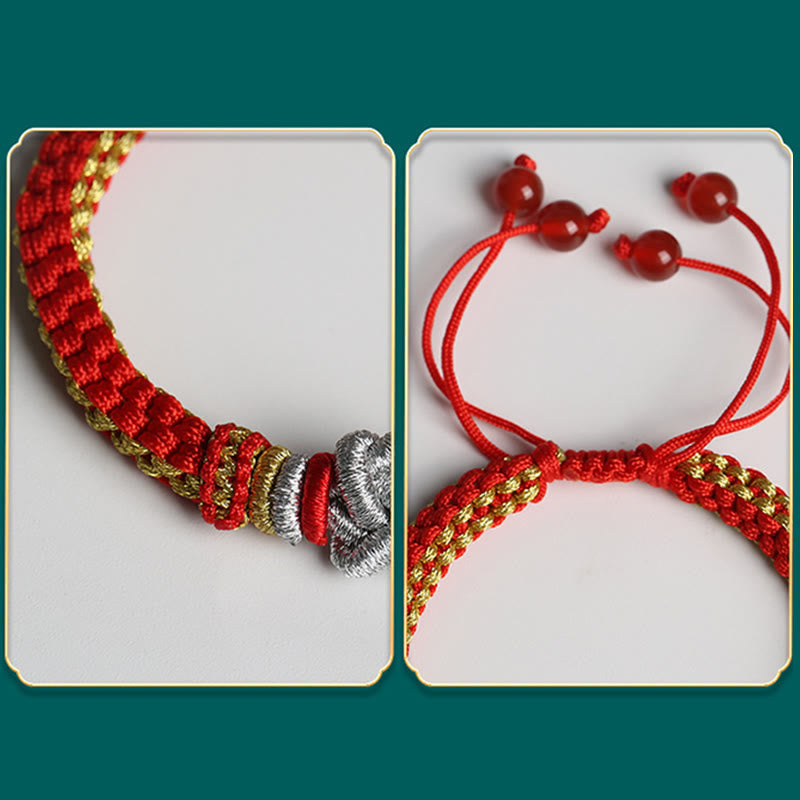 Buddha-Steine, buntes Seil, wahre Liebe, Knoten, Glück, handgefertigtes Armband