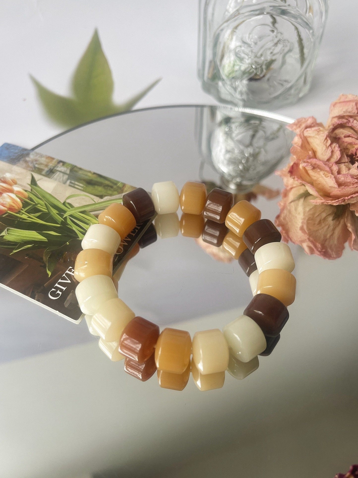 13mm Large Golden Wheel Bodhi Bead Bracelet - Touch Bling