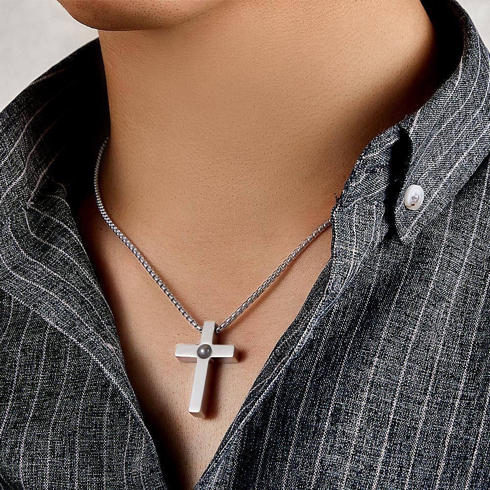 Cross Photo Projection Necklace