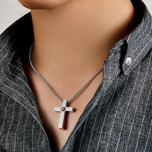 Cross Photo Projection Necklace