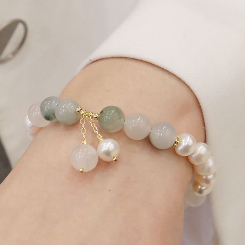 Buddha Stones Armband mit natürlicher Jadeperle und heilender Aufrichtigkeit