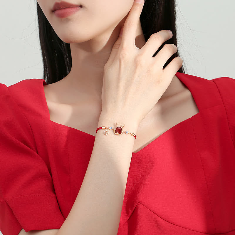 Buddha Stones 925 Sterling Silver Year of the Dragon Natural Red Agate Dragon Attract Fortune Fu Character Strength Bracelet Necklace Pendant Earrings