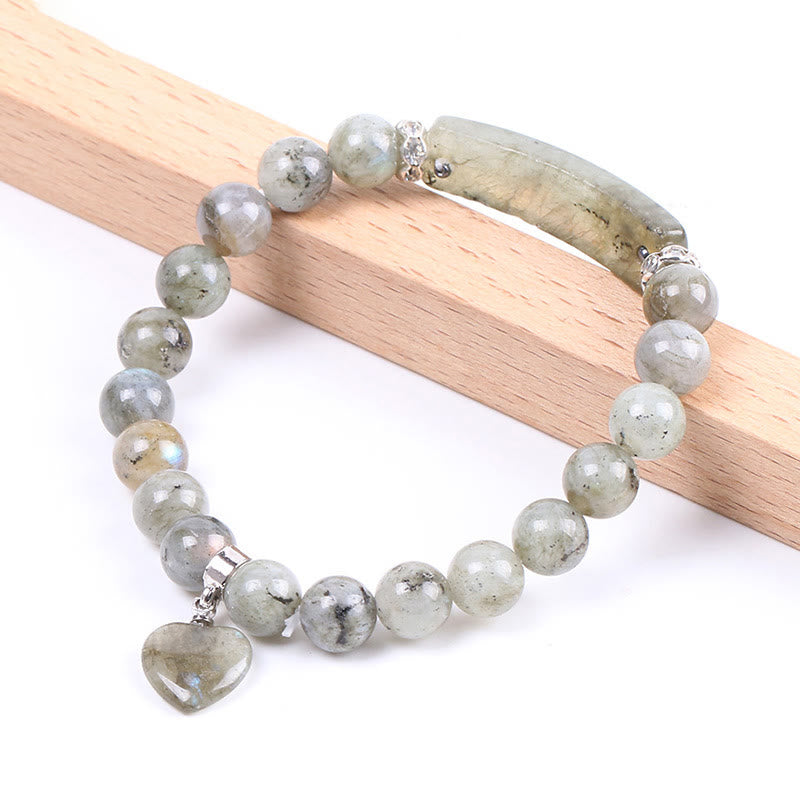 Buddha Stones Naturquarz Liebesherz Heilperlen Armband