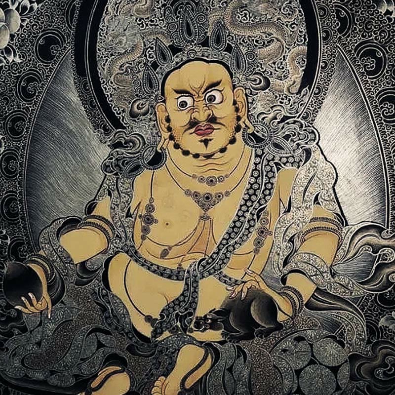 Buddha Stones 108 Mala-Perlen, natürliches Tigerauge, Kupfer, Dorje-Schutz, Quastenarmband