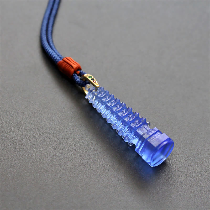 Collar de la sabiduría de la antigua pagoda Liuli con piedras de Buda