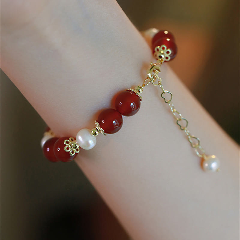 Buddha Stones Armband mit roter Achatperle, Selbstvertrauen und Selbstakzeptanz