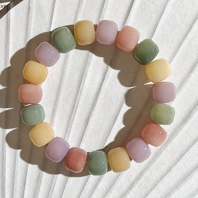 New Bodhi Bracelet with Burger-Shaped Beads (Multiple Colors Available) - Touch Bling