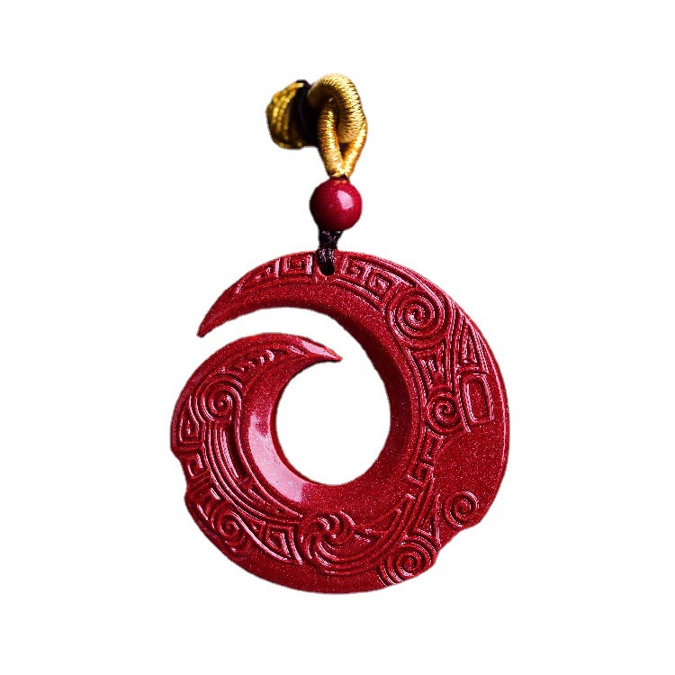 Buddha Stones One's Luck Improves Design Patern Natural Cinnabar Blessing Halskettenanhänger
