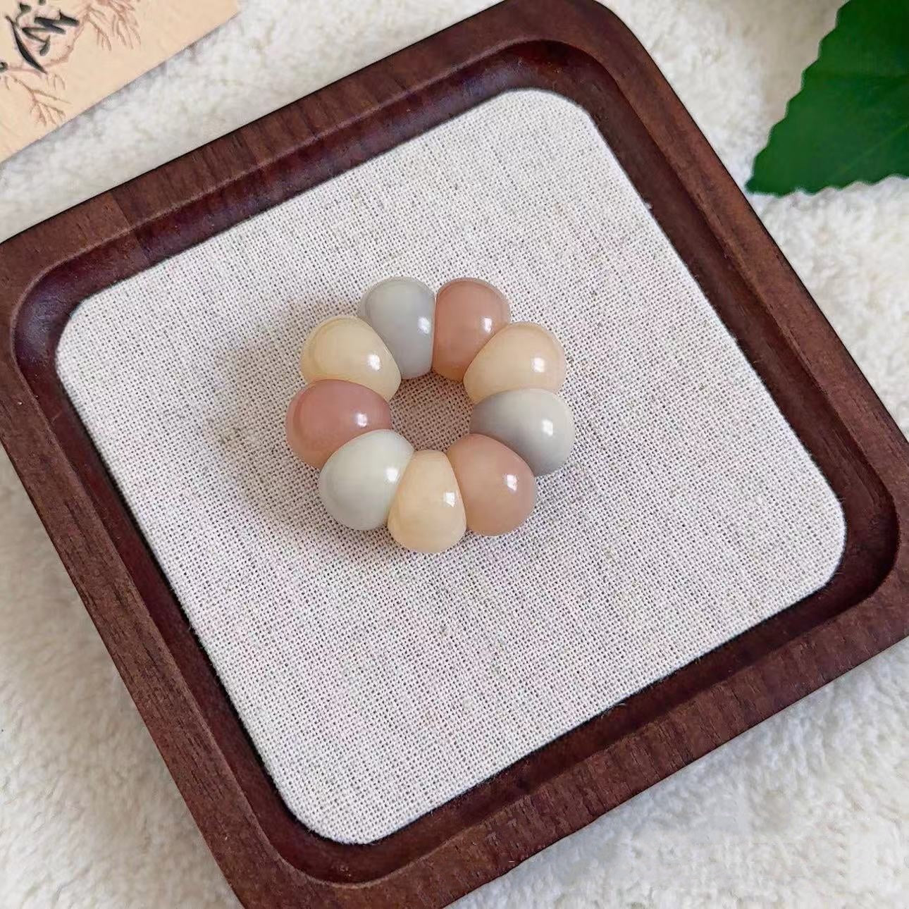 New Milky Strawberry-Colored Garlic Bodhi Bracelet 14MM (Multiple Colors Available) - Touch Bling