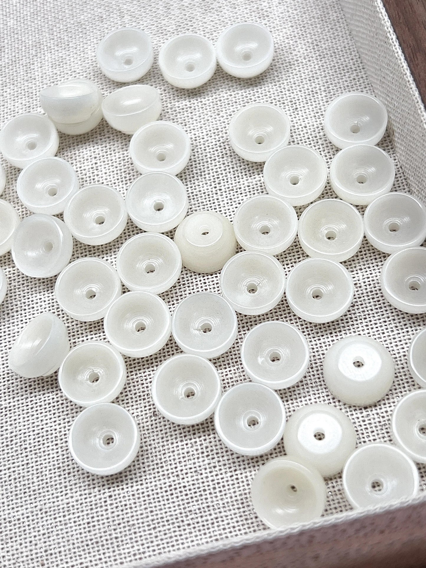 New White Bowl-Shaped Stress Relief Bodhi Bracelet - Touch Bling
