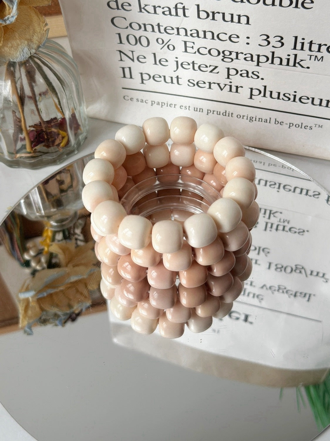14mm Milk Strawberry Series Bodhi Bead Bracelet - Touch Bling