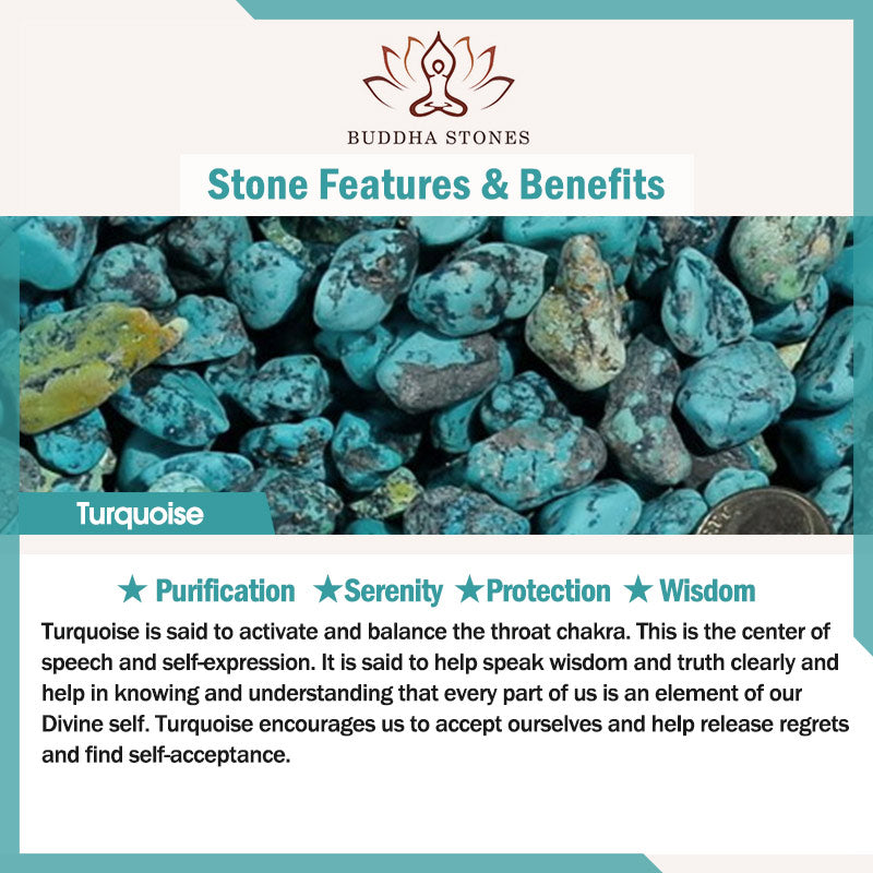 Pulsera con colgante de doble capa con protección de pequeñas flores turquesas y piedras de Buda