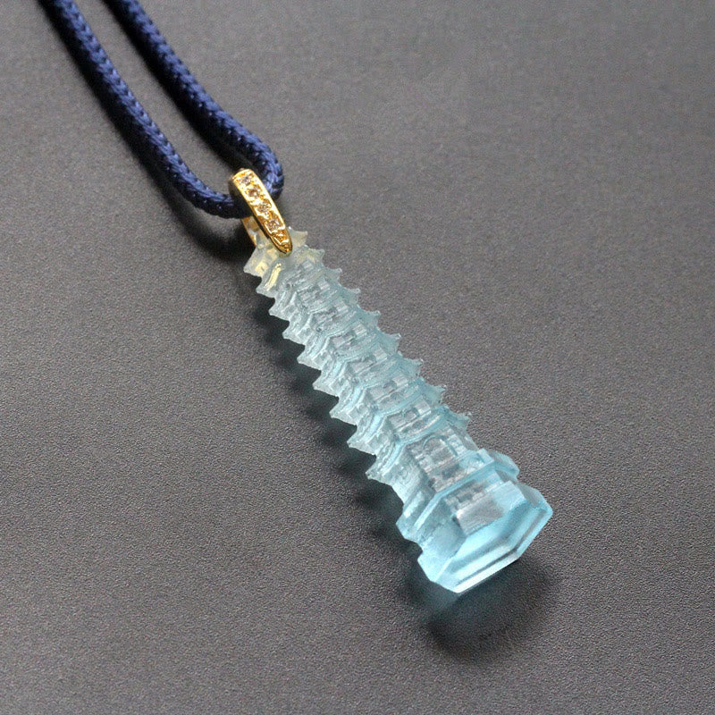 Collar de la sabiduría de la antigua pagoda Liuli con piedras de Buda