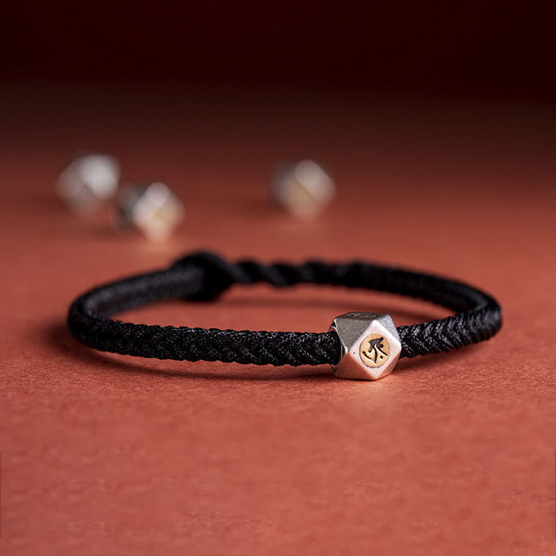 Pulsera trenzada con piedras de Buda en plata de ley 925, hecha a mano, con el zodíaco chino y la protección de la suerte.
