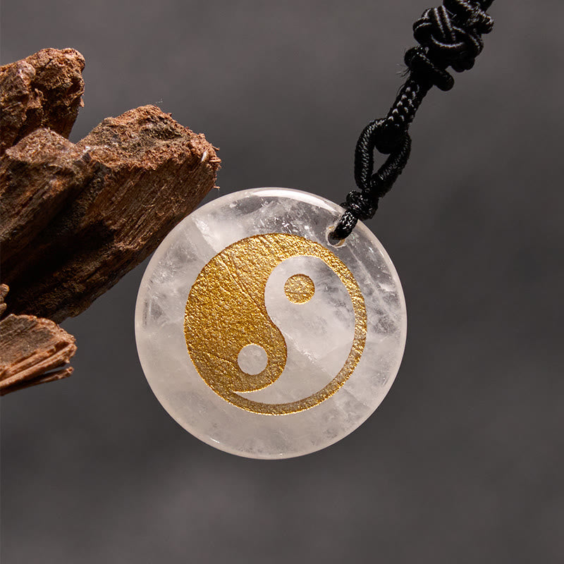 Collar con colgante espiritual Yin Yang, piedras de Buda, varios cristales, amatista, ojo de tigre, aventurina verde