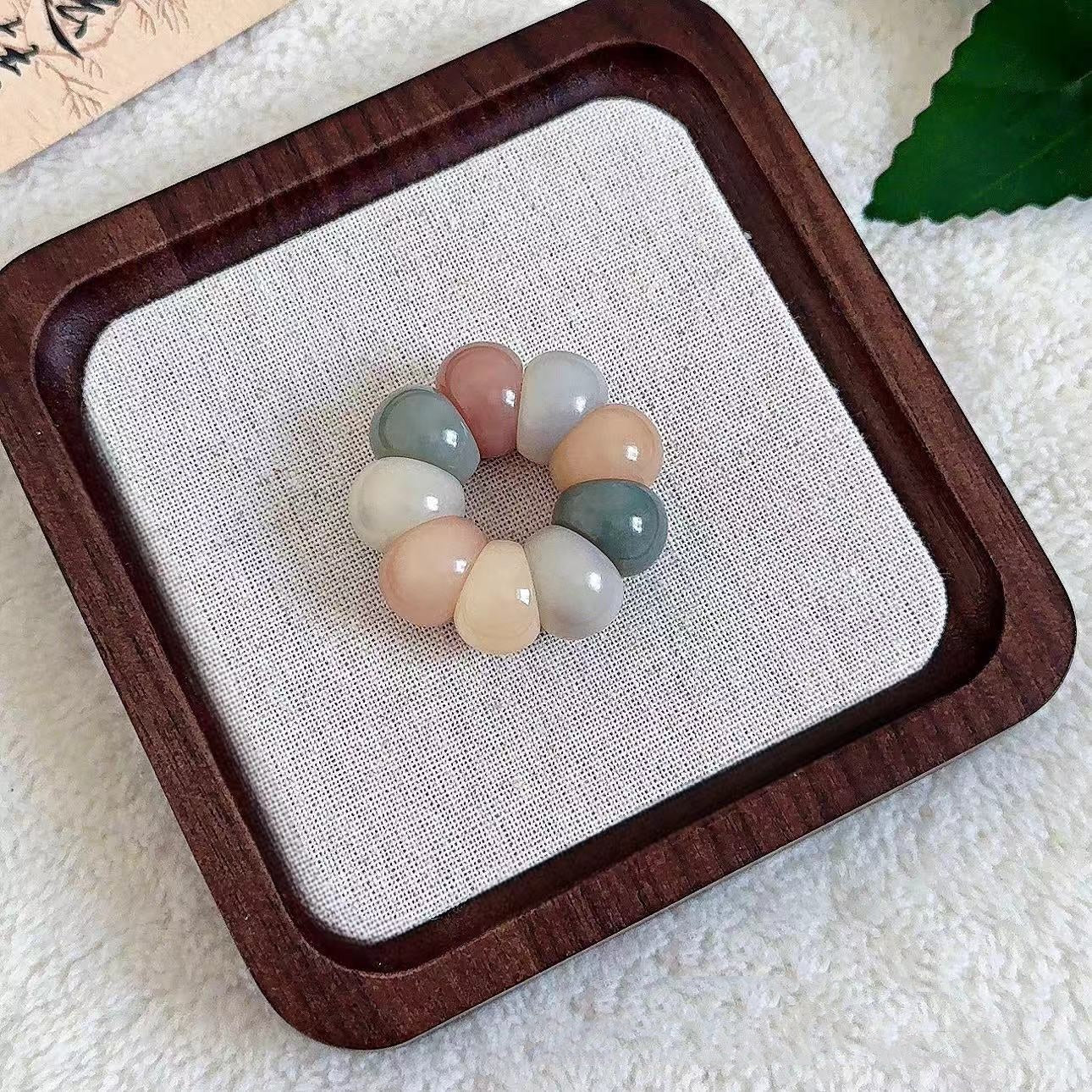 New Milky Strawberry-Colored Garlic Bodhi Bracelet 14MM (Multiple Colors Available) - Touch Bling