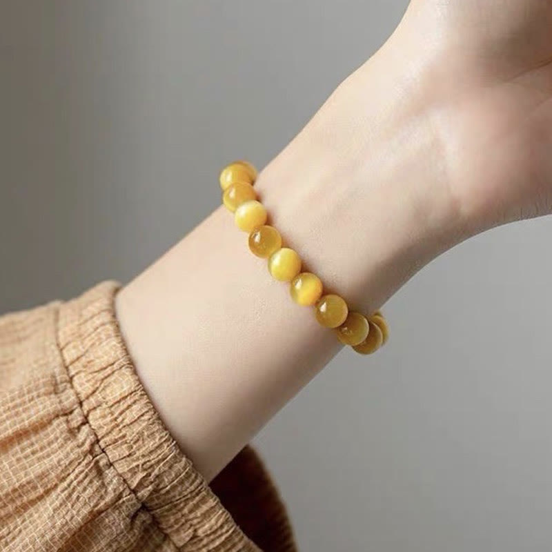 Pulsera de protección de la fortuna con cuentas de ojo de tigre y piedras de Buda
