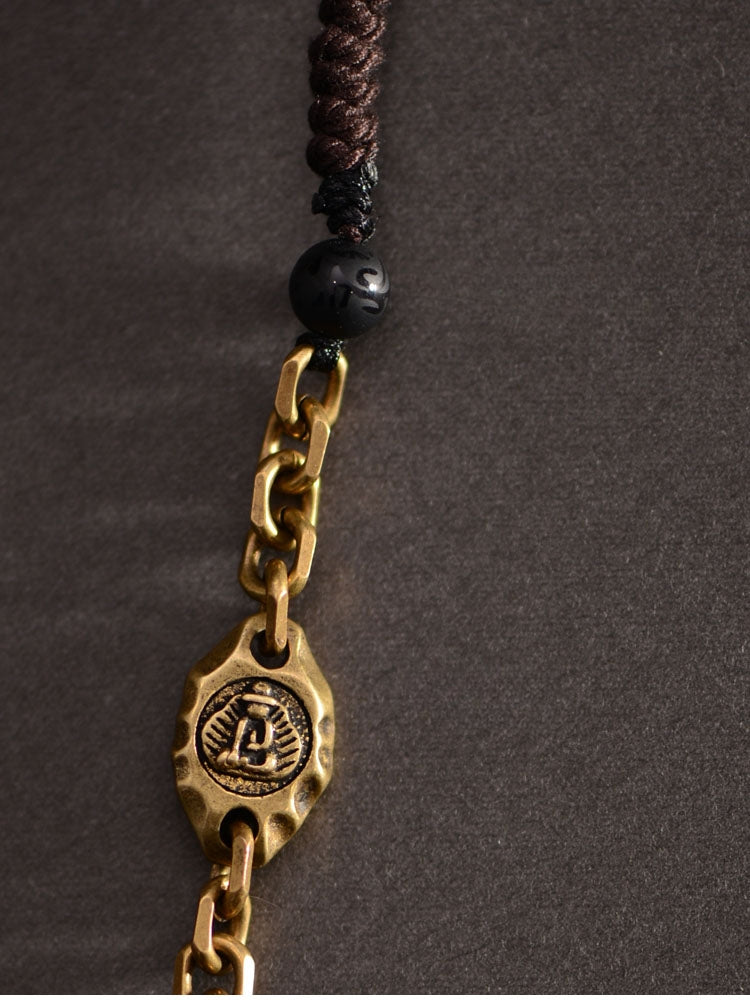 Handmade Nine-Eyed Dzi Beads Tibetan Agate Dzi Stone Beads Pendant