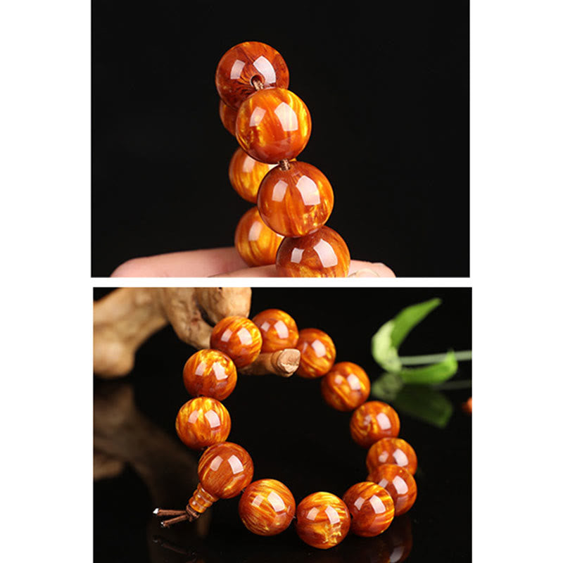 Buddha Stones Golden Sea Willow Erfolg Positives Armband Mala