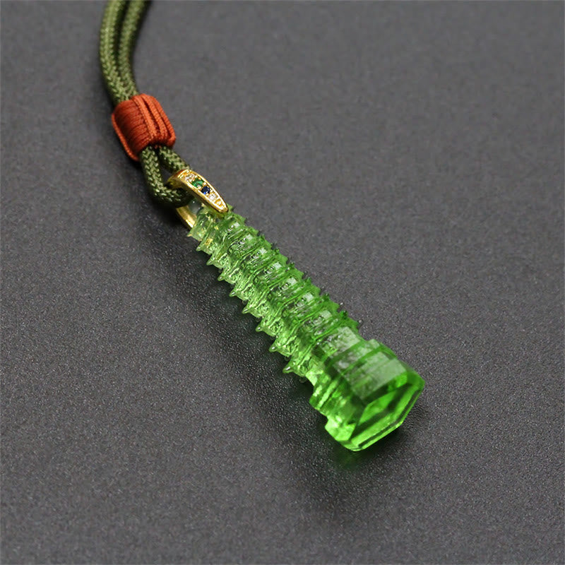 Collar de la sabiduría de la antigua pagoda Liuli con piedras de Buda