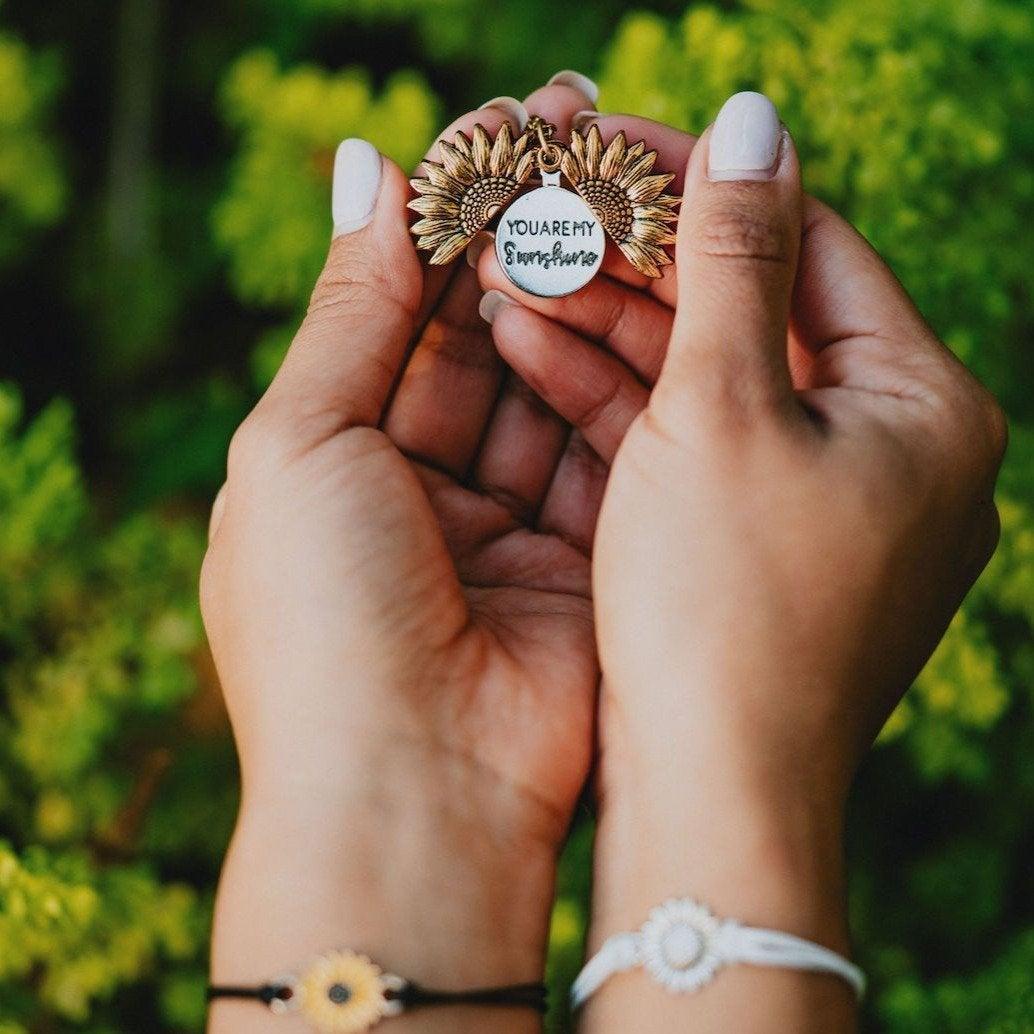 "You Are My Sunshine" Sunflower Necklace