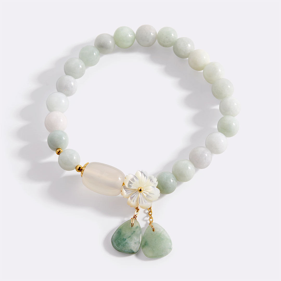 Pulsera de la suerte de jade blanco