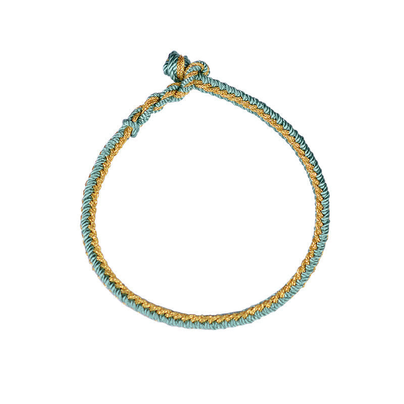 Pulsera de nudo de la paz de ocho hilos hecha a mano con cuerda bicolor de piedras de Buda
