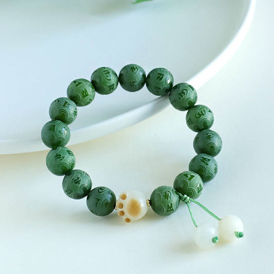Buddha-Steine Bodhi-Samen Om Mani Padme Hum geschnitztes Harmonie-Armband