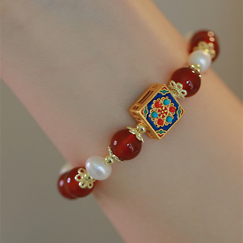 Buddha Stones Armband mit roter Achatperle, Selbstvertrauen und Selbstakzeptanz
