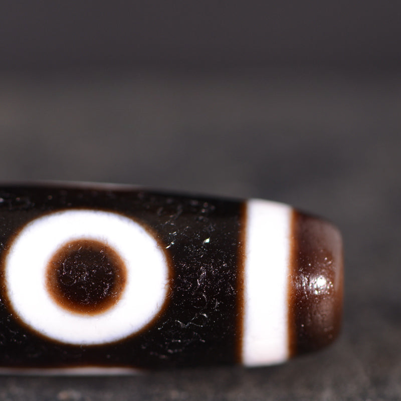 Tibetan Dzi Bead Pendant Agate Classic Black and White, Length 38mm Wide 12mm, Totem Random - Touch Bling
