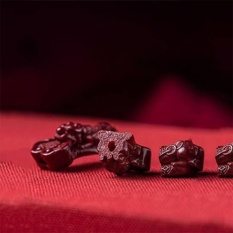 Pulsera trenzada de PiXiu Cinabrio para la Riqueza y la Suerte, hecha a mano con piedras de Buda