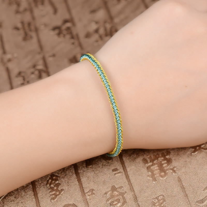 Pulsera de nudo de la paz de ocho hilos hecha a mano con cuerda bicolor de piedras de Buda