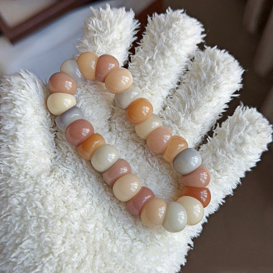 New Milky Strawberry-Colored Garlic Bodhi Bracelet 14MM (Multiple Colors Available) - Touch Bling