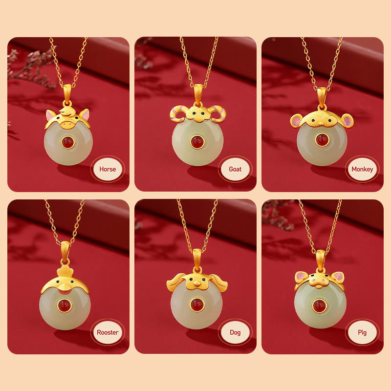 Collar con colgante de ágata roja y jade hetiano de Buda en plata de ley 925 con protección de la suerte del año del dragón y el zodiaco chino.