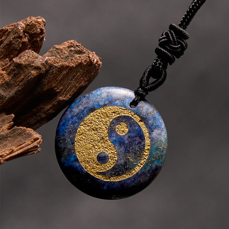 Collar con colgante espiritual Yin Yang, piedras de Buda, varios cristales, amatista, ojo de tigre, aventurina verde