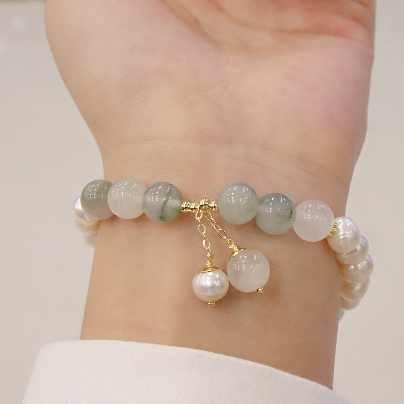 Buddha Stones Armband mit natürlicher Jadeperle und heilender Aufrichtigkeit