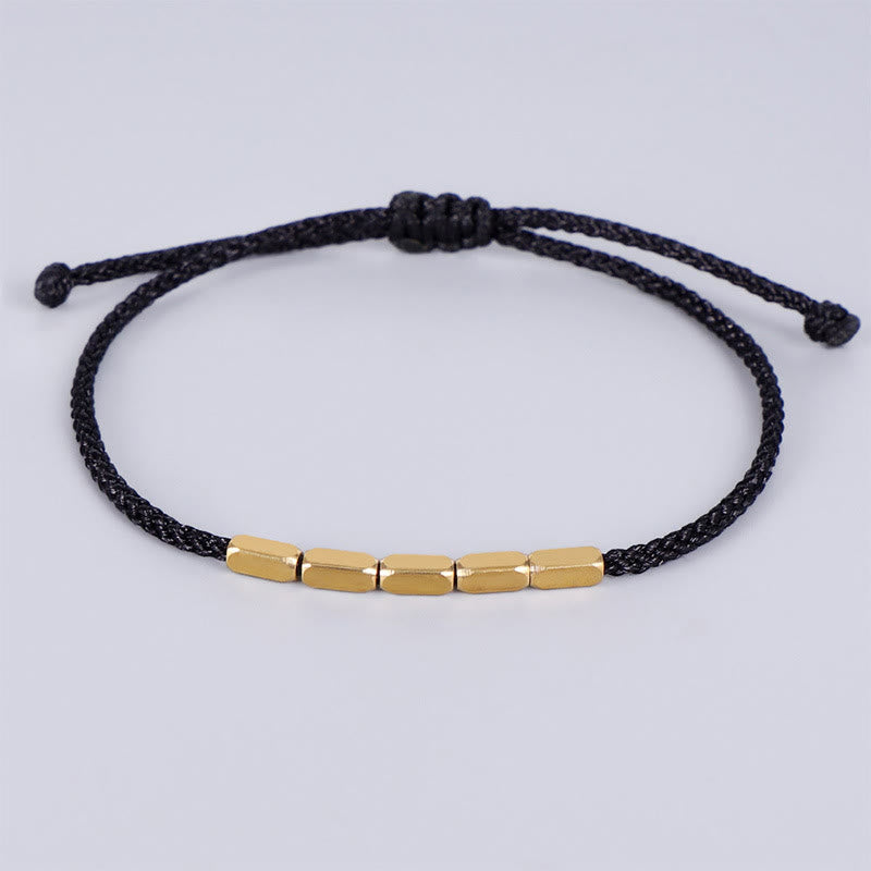 Pulsera trenzada de protección con cuentas de cobre hechas a mano con piedras de Buda