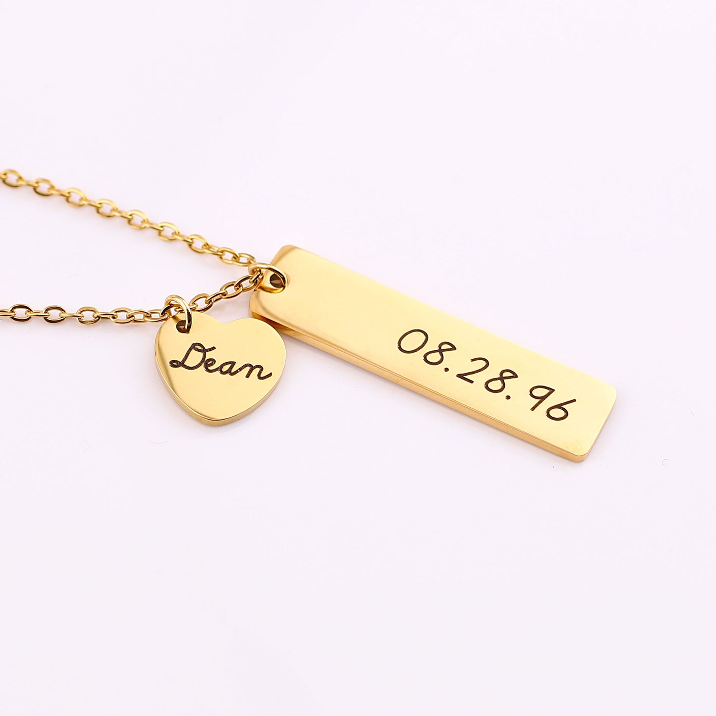 Engraved Heart Pendant Necklace • Best Friend Gift