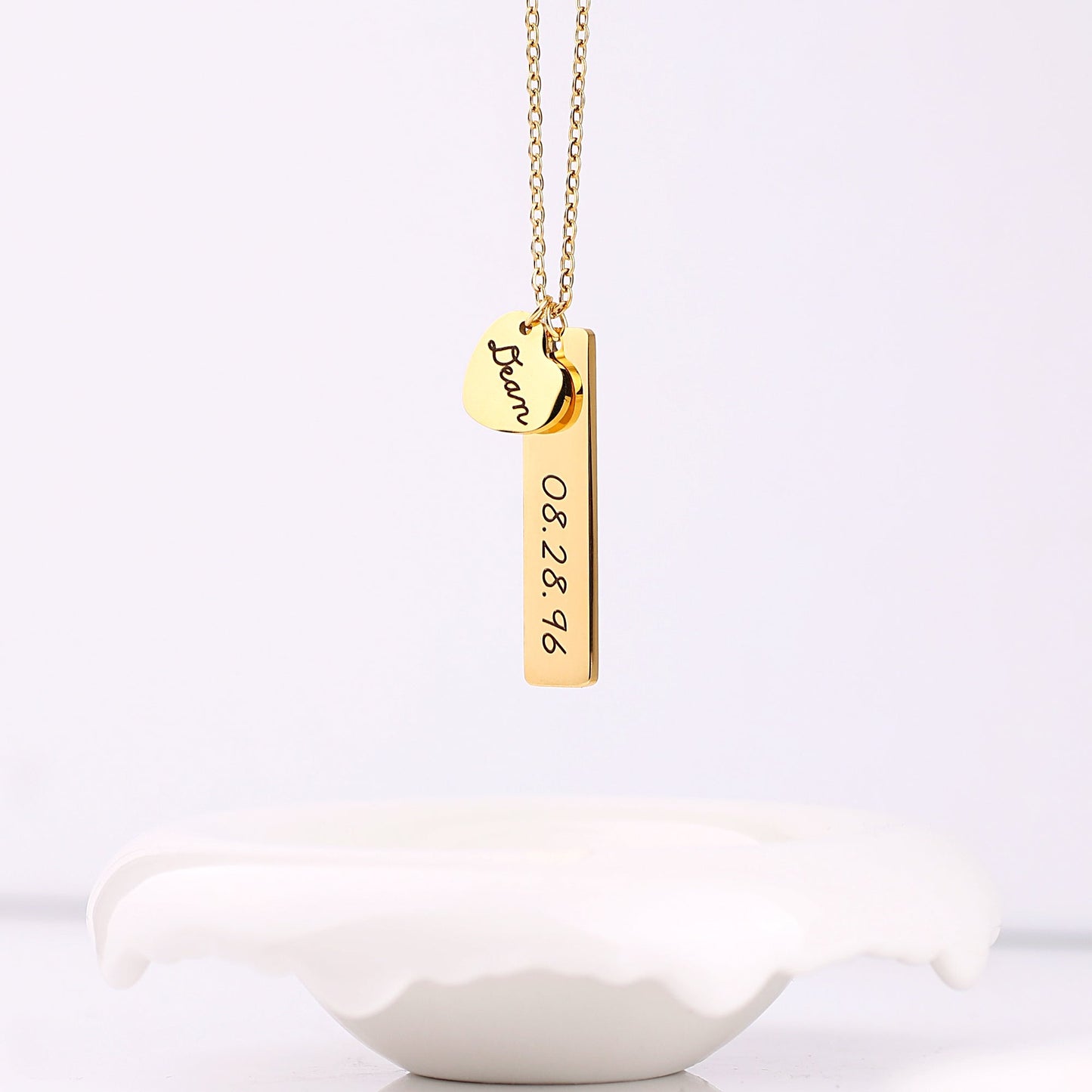 Engraved Heart Pendant Necklace • Best Friend Gift
