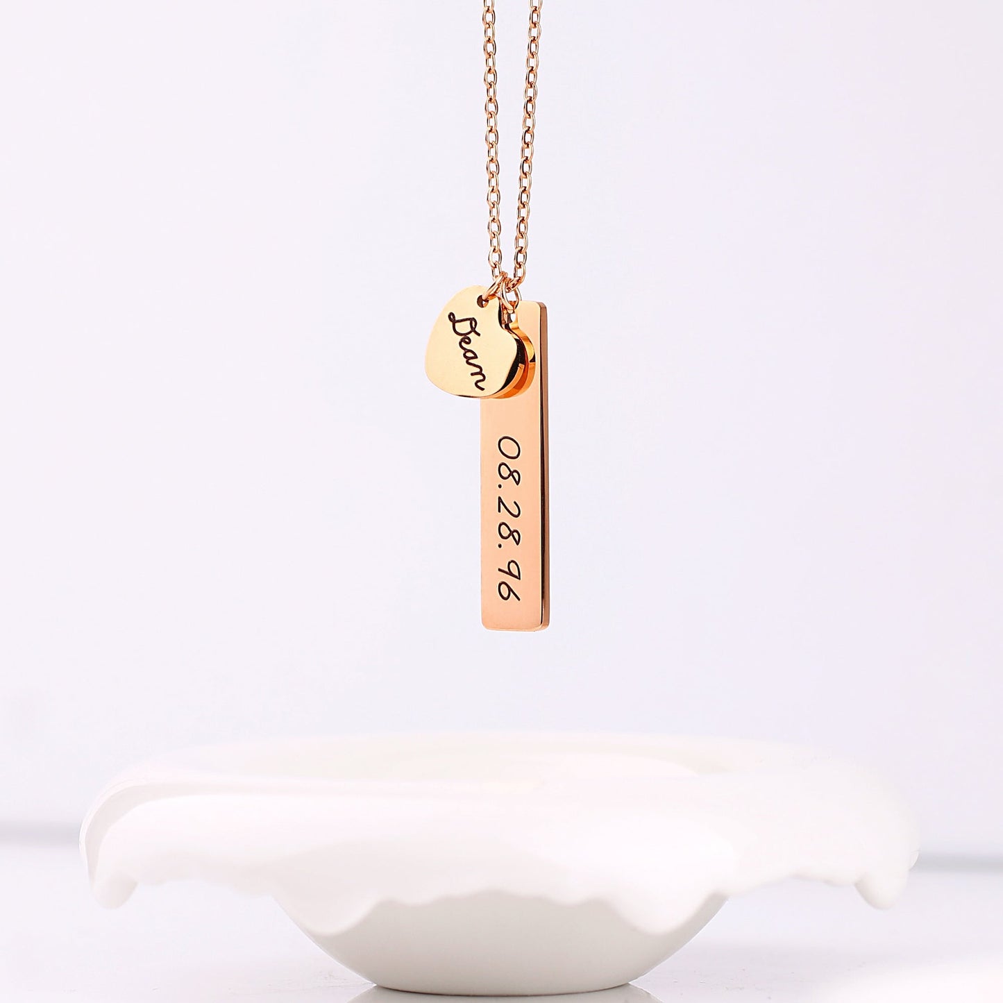 Engraved Heart Pendant Necklace • Best Friend Gift