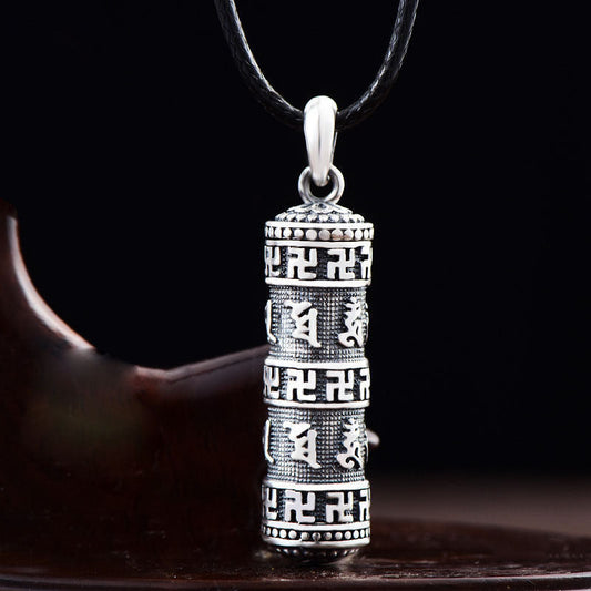 Piedras de Buda tibetano Om Mani Padme Hum Buda esvástica suerte collar colgante