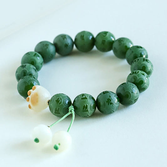 Buddha-Steine Bodhi-Samen Om Mani Padme Hum geschnitztes Harmonie-Armband